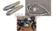 Royal Enfield GT and Interceptor 650cc SS LH-RH Exhaust Header Pipe with Silencer Polished - SPAREZO